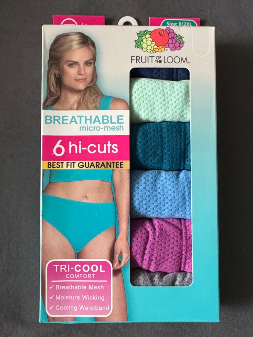 Fruit of The Loom Breathable Micro Mesh Hi Cut Women’s Underwear 6 pack